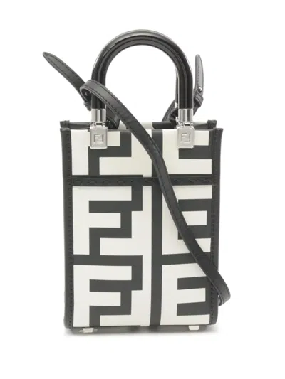 Pre-owned Fendi 2010s Mini Sunshine Two-way Handbag In Black