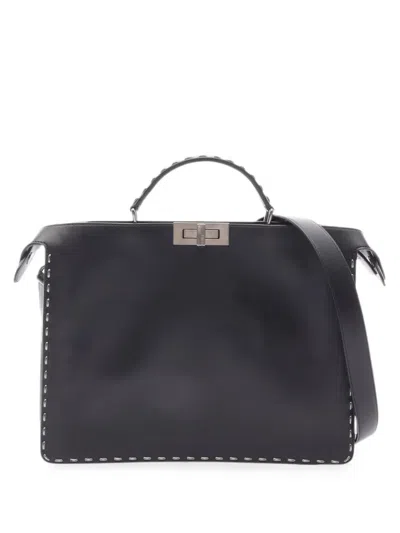 Pre-owned Fendi 2010s Peekaboo Iseeu Briefcase In Black
