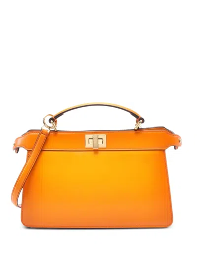 Pre-owned Fendi 2010s Peekaboo Iseeu Two-way Handbag In Orange