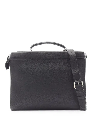 Pre-owned Fendi 2010s Peekaboo Selleria Business Bag In Black