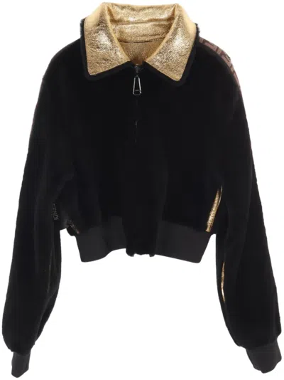 Pre-owned Fendi 2010s Reversible Cropped Jacket In Black