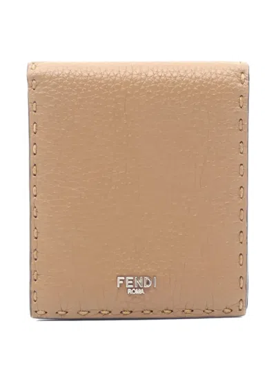 Pre-owned Fendi 2010s Selleria Bi-fold Wallet In Brown