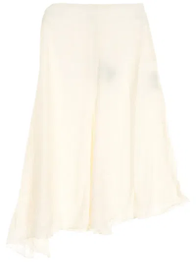 Pre-owned Fendi 2010s Silk Skirt In Neutrals