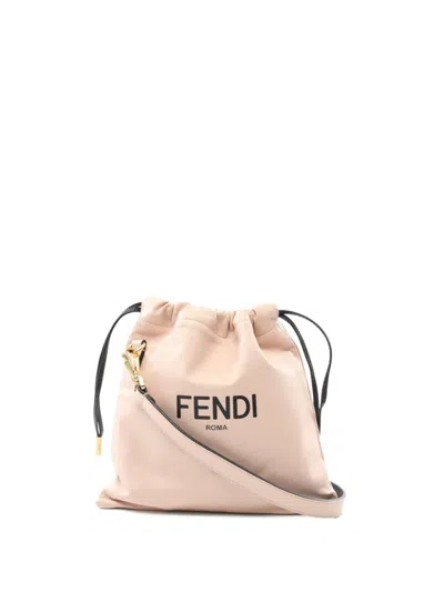 Pre-owned Fendi 2010s Small Drawstring Leather Clutch