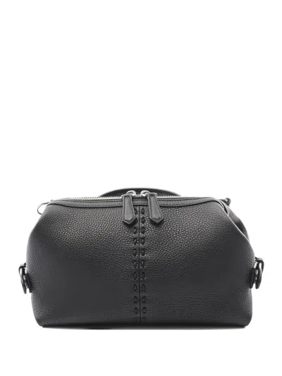 Pre-owned Fendi 2010s Small Selleria Siesta Leather Tote Bag In Black