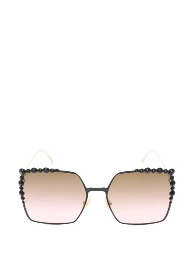 Pre-owned Fendi 2010s Square-frame Sunglasses In Black