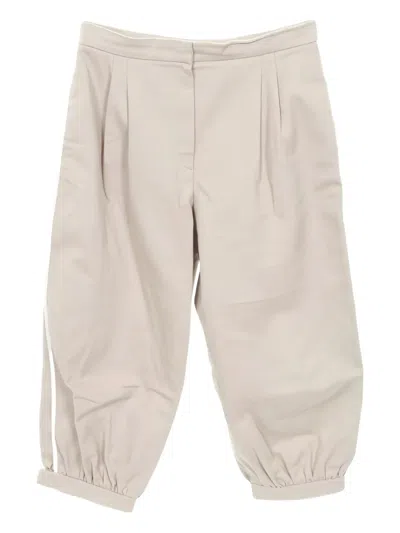 Pre-owned Fendi 2010s Stripe Trousers In Neutral