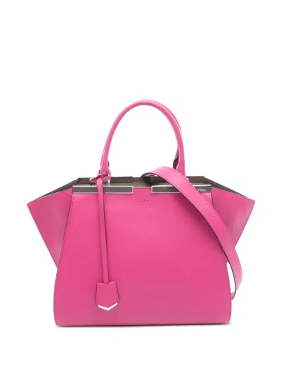 Pre-owned Fendi 2010s Trois Jours 2-way Leather Tote Bag In Pink