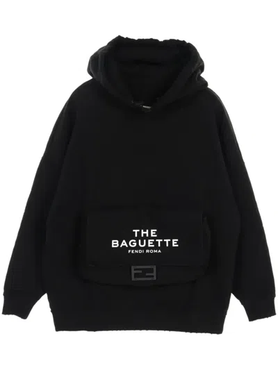 Pre-owned Fendi 2010s X Marc Jacobs The Baguette Hoodie In Black