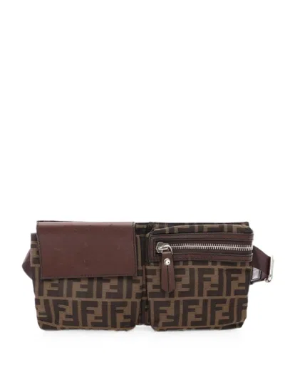 Pre-owned Fendi 2010s Zucca Belt Bag In Brown