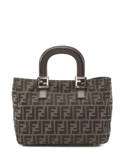 Pre-owned Fendi 2010s Zucca Handbag In Brown