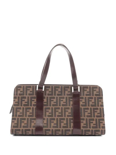 Pre-owned Fendi 2010s Zucca Handbag In Brown