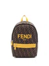Fendi 2010s Zucca Leather Backpack In Black