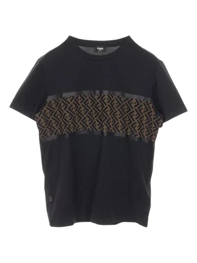 Pre-owned Fendi 2010s Zucca-pattern T-shirt In Black