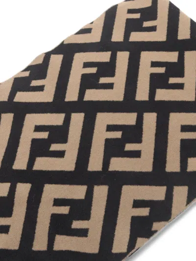 Pre-owned Fendi 2010s Zucca Scarf In Neutrals