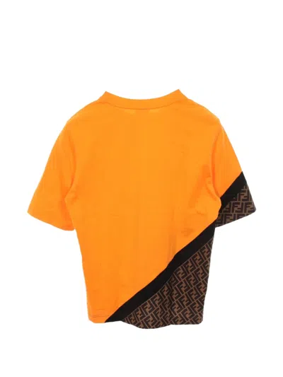 Pre-owned Fendi 2010s Zucca Short-sleeved Cotton T-shirt In Orange