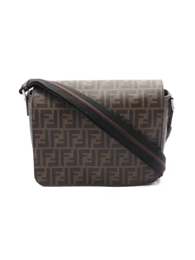 Pre-owned Fendi 2010s Zucca Shoulder Bag In Brown