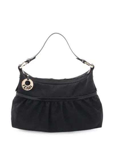 Pre-owned Fendi 2010s Zucca Shoulder Bag In Black