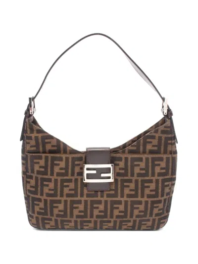 Pre-owned Fendi 2010s Zucca Shoulder Bag In Brown