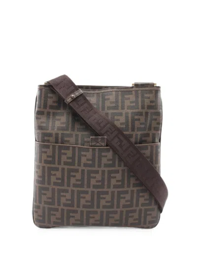 Pre-owned Fendi 2010s Zucca Shoulder Bag In Brown