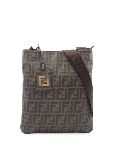 Pre-owned Fendi 2010s Zucca Shoulder Bag In Brown