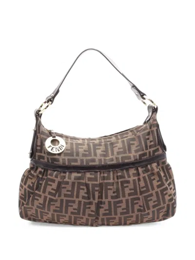 Fendi 2010s Zucca Shoulder Bag In Brown