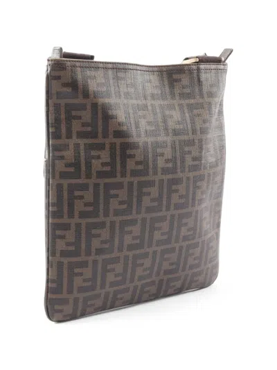 Pre-owned Fendi 2010s Zucca Shoulder Bag In Brown