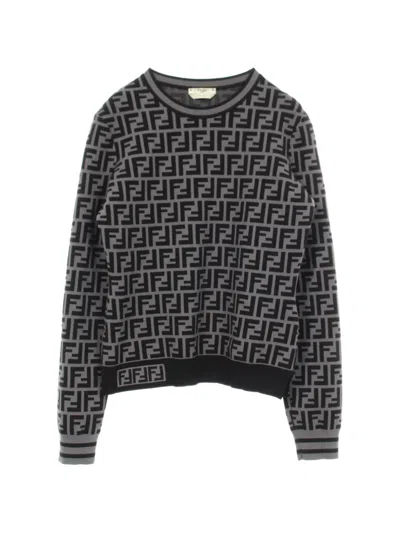 Pre-owned Fendi 2010s Zucca Sweater In Black