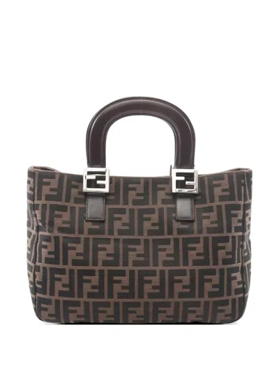 Pre-owned Fendi 2010s Zucca Tote Bag In Brown