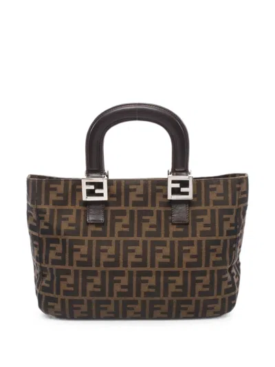 Pre-owned Fendi 2010s Zucca Tote Bag In Brown