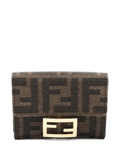 Pre-owned Fendi 2010s Zucca Tri-fold Wallet