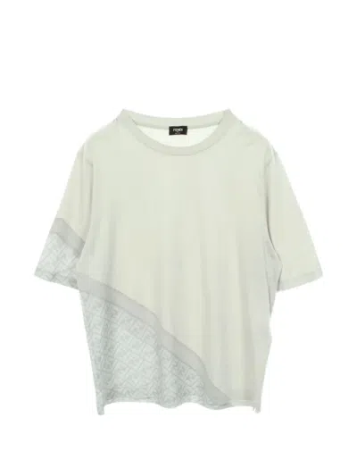 Pre-owned Fendi 2010s Zucca T-shirt In Gray