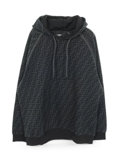 Pre-owned Fendi 2010s Zucca-pattern Hoodie In 灰色