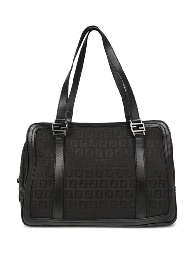 Pre-owned Fendi 2010s Zucchino Handbag In Black