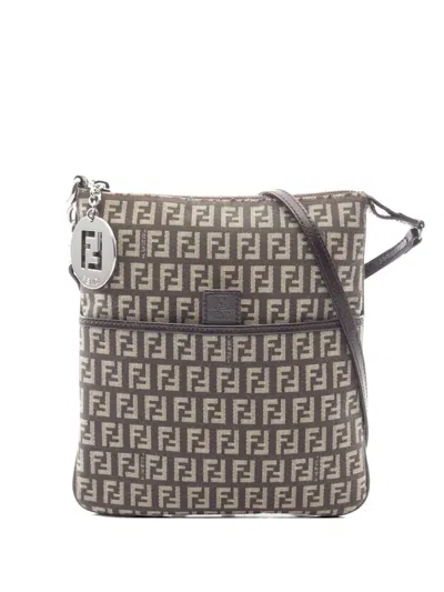 Pre-owned Fendi 2010s Zucchino Shoulder Bag In Brown