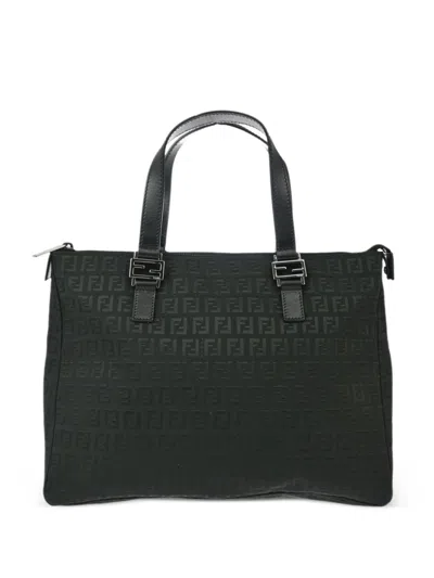 Pre-owned Fendi 2010s Zucchino Tote Bag In Black