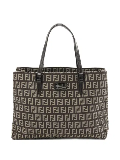 Pre-owned Fendi 2010s Zucchino Tote Bag In Brown