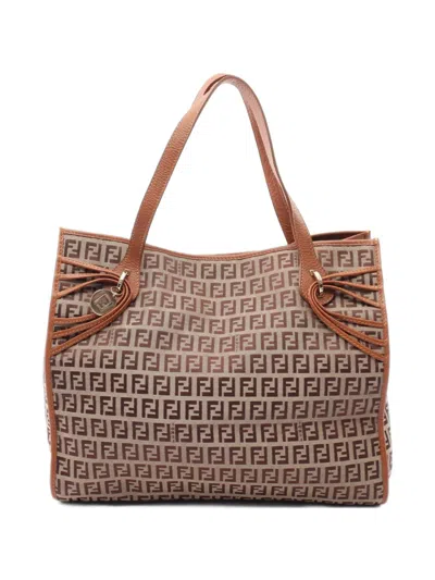 Pre-owned Fendi 2010s Zucchino Tote Bag In Neutrals