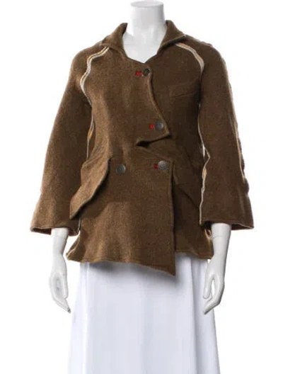 Pre-owned Fendi 2011 Virgin Wool Jacket In Brown
