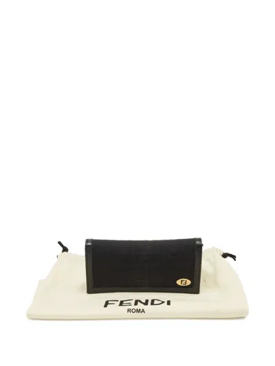 Pre-owned Fendi 2011 Zucca Wallet In Black
