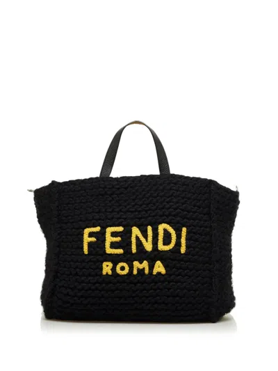 Pre-owned Fendi 2012-present   Wool Satchel In 黑色