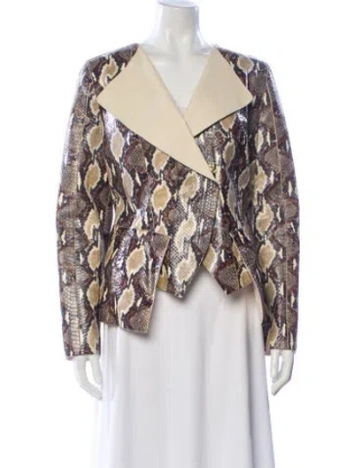 Pre-owned Fendi 2012 Python Evening Jacket In Neutral