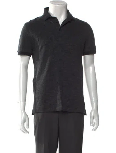Pre-owned Fendi 2012 Zucca Ff Logo Polo Shirt W/ Tags In Black