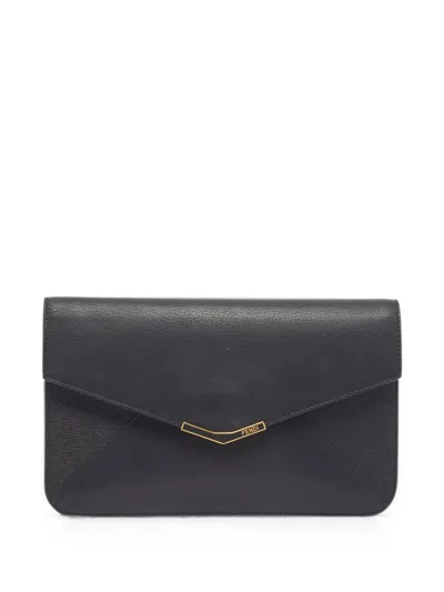 Pre-owned Fendi 2013 2jours Clutch Bag In Black