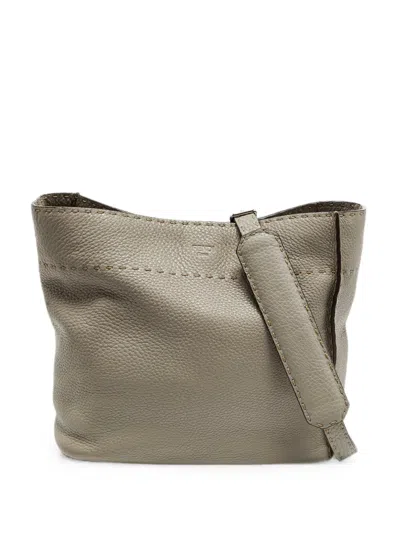 Pre-owned Fendi 2013 Anna Selleria Bucket Bag In Gray