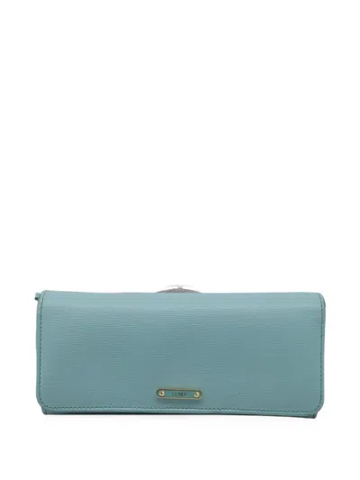 Pre-owned Fendi 2014 Continental Leather Wallet In Blue