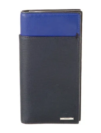 Pre-owned Fendi 2014 Leather Bifold Wallet In Black