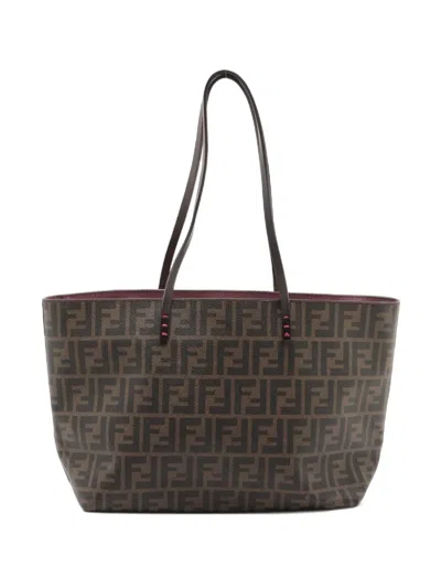 Pre-owned Fendi 2015-2020 Zucca-pattern Tote Bag In Brown