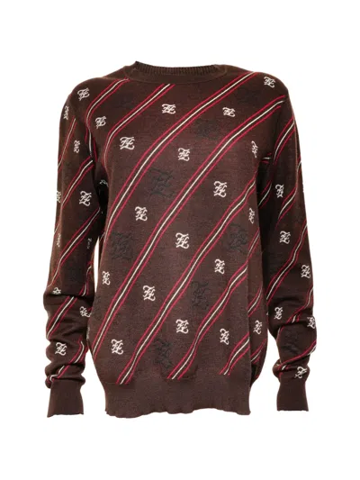 Pre-owned Fendi 2015-2025 Wool Sweater In Brown