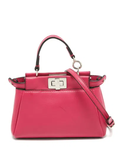 Pre-owned Fendi 2015 Micro Peekaboo Two-way Bag In Pink